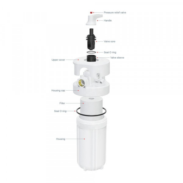 This newly designed high-flow 10inch big white filter housing whole house filtration system backwash function